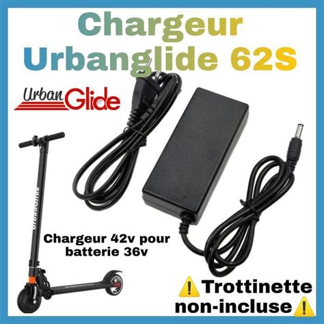 Chargeur 42v Urbanglide 62S pour trottinette électrique Urbanglide 36v