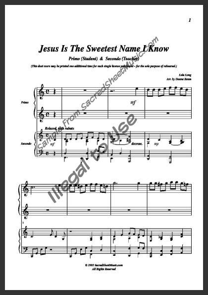 Jesus Is The Sweetest Name I Know | SacredSheetMusic.com