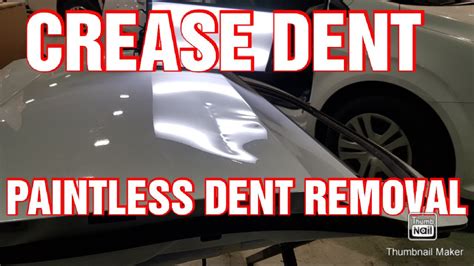 Paintless Dent Repair Crease Dent Youtube