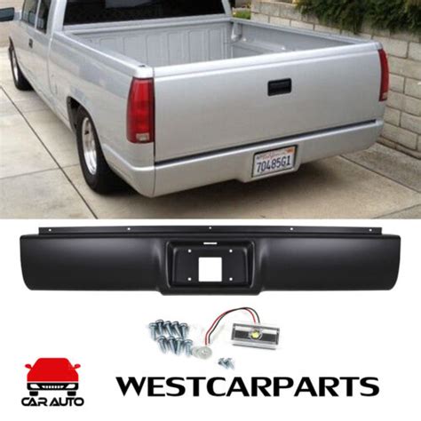 Rear Bumper Roll Pan W LED Light For 1988 98 Chevrolet GMC C1500 2500