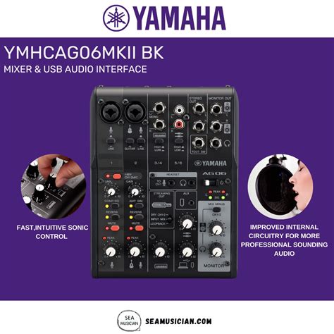 Yamaha Ag06mkii 6 Channel Mixer And Usb Audio Interface Black Shopee