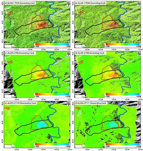 Average Los Deformation Rate Maps Of The Three Bears Landslide