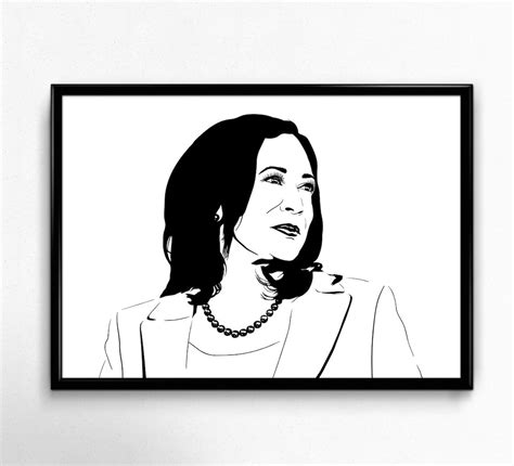 Kamala Harris Art Print Illustration De La Première Femme Etsy France