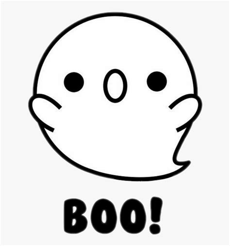 Kawaii White Ghost Boo Halloween - Cute Ghost Drawing, HD Png Download ...