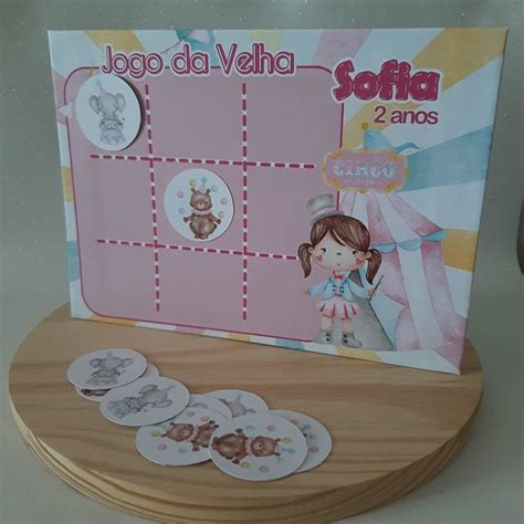 Jogo Da Velha Circo Rosa Elo Produtos Especiais