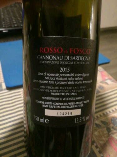 Conto Di Agriplaya Cannonau Di Sardegna Fosco Rosso Vivino Us