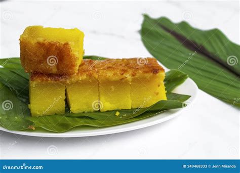 Malaysia Popular And Traditional Snack Kuih Bingka Ubi Or Bake Tapioca