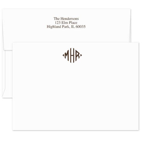 Personalized Jumbo Flat Note Cards With Monogram