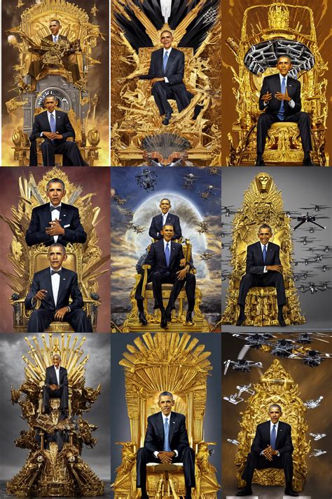 Concept Art Portrait Of Barack Obama The Drone King Stable Diffusion