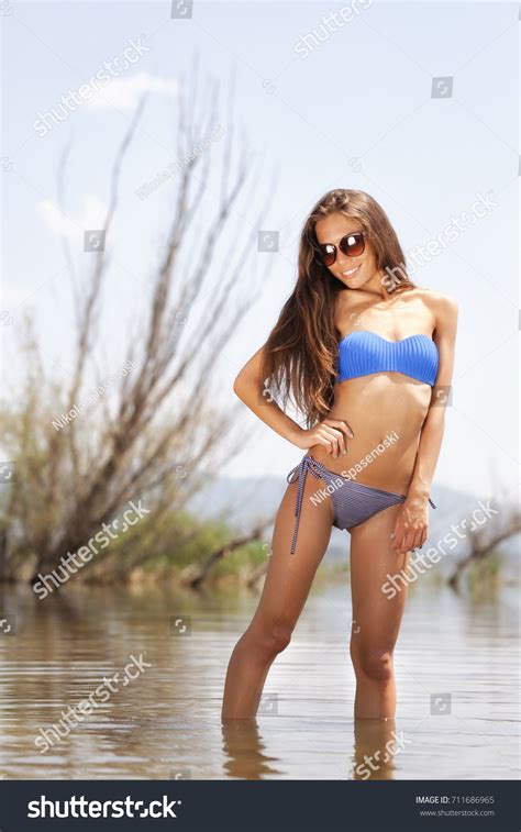 Sexy Girl Bikini Sunglasses Standing Shallow Stock Photo Shutterstock