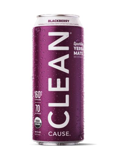 Clean Cause Blackberry Sparkling Yerba Mate Energy Drink Fl Oz