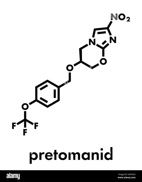 Pretomanid tuberculosis drug molecule. Skeletal formula Stock Vector ...