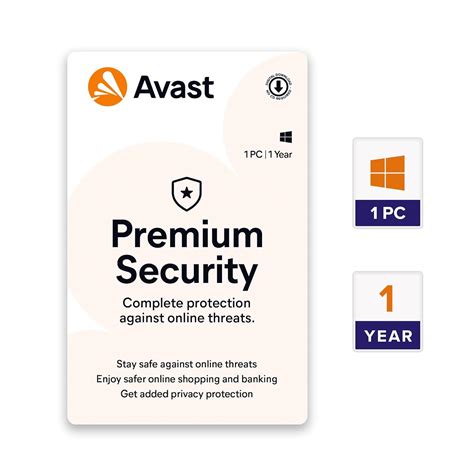 Avast Premium Security (Antivirus Pro) (1 PC | 1 Year) (Email Delivery ...