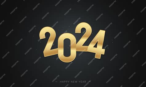 2024 Золотая векторная иллюстрация | Премиум векторы