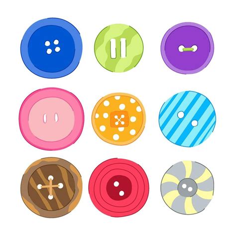 sewing button set cartoon vector illustration  vector art