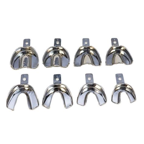 Dental Non Perforated Impression Trays Set Of 8 Sadec Dental