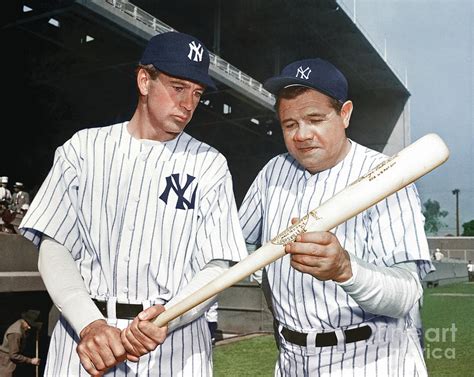 Gary Cooper And Babe Ruth The Pride Of The Yankees Fine Art Print