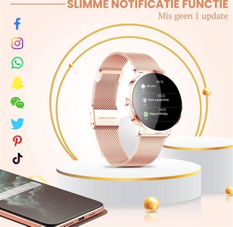 Golden Sound Smartwatch Smartwatch Dames 3 Extra Bandjes Geschikt Voor Ios Android En