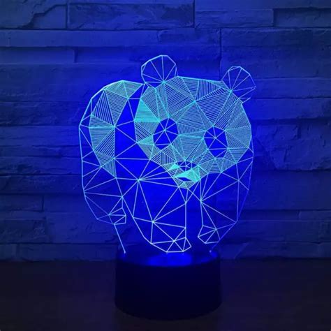 3D PANDA NIGHT Light 7 Color Change LED Desk Lamp Touch Switch Room