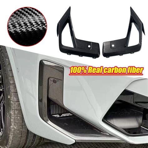 Real Carbon Fiber Front Fog Light Lamp Frame Trim For BMW X3M F97 X4M