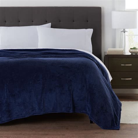 Mainstays Super Soft Plush Bed Blanket Blue Full Queen 90 X90