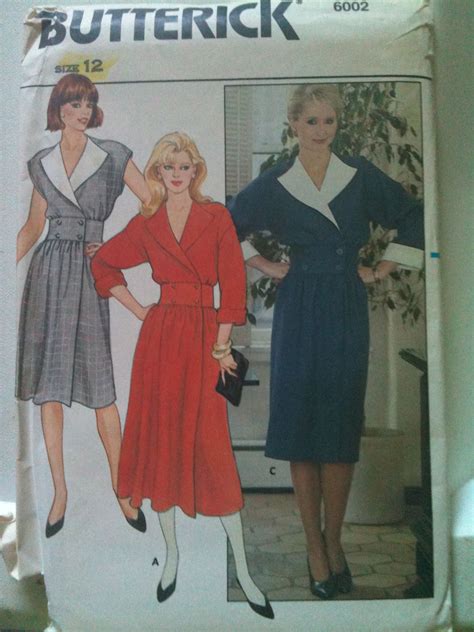 Butterick 6002 Misses Double Breasted Dress Two Skirt And Sleeve