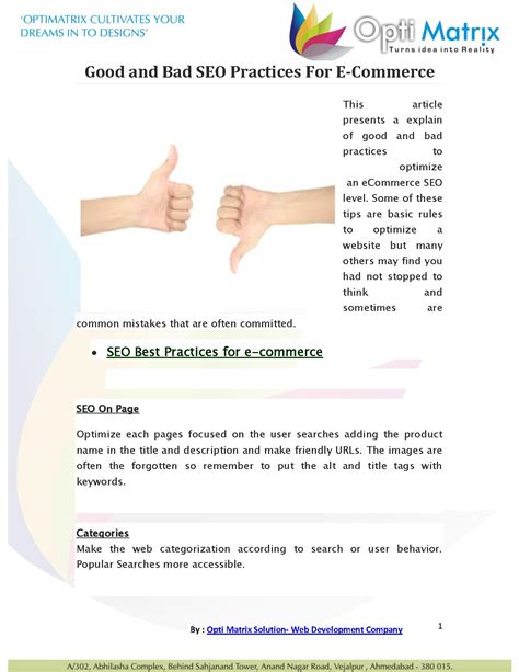 Good and Bad SEO Practices For ECommerce.pdf PowerPoint Presentation PPT