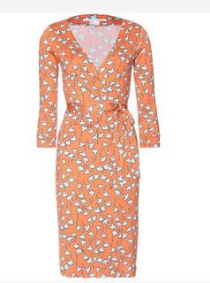 Diane Von Furstenberg New Julian Two Wrap Dress In Orange Ufo No More