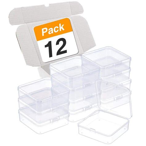 Buy Diy Crafts Small Rectangle Clear Plastic Containers Box With Hinged