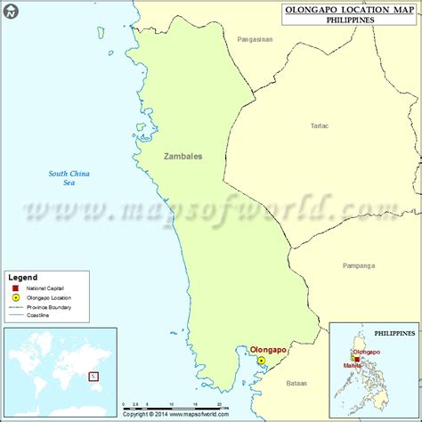 Where Is Olongapo Location Of Olongapo In Philippines Map