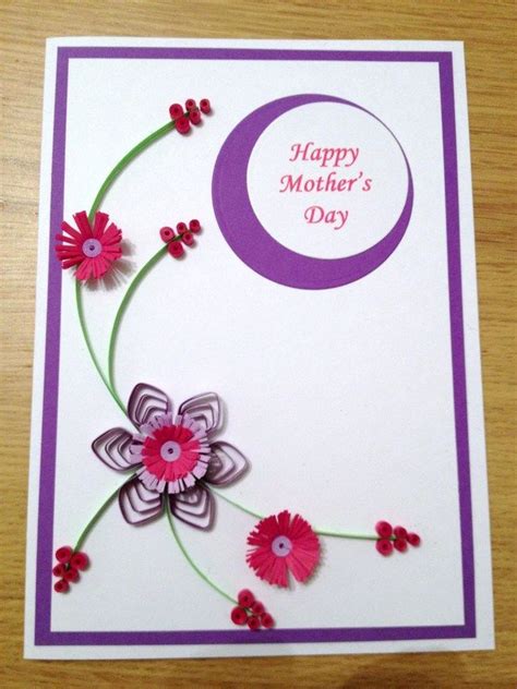 Handmade Quilled Mothers Day Card Quilling Cards Simple Cards