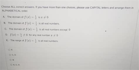 Solved Choose All Correct Answers If You Have More Than One