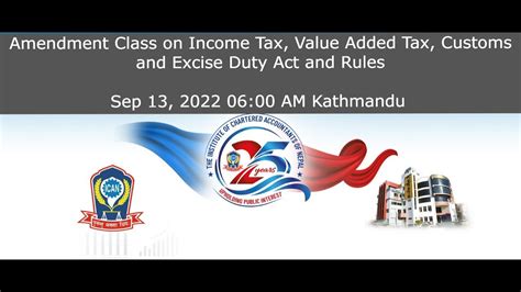 Amendment Class On Income Tax Value Added Tax Customs And Excise Duty