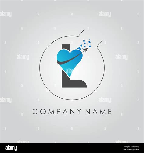 Letra Inicial Logotipo L Con Signo De Amor Creativo Plantilla Vectorial