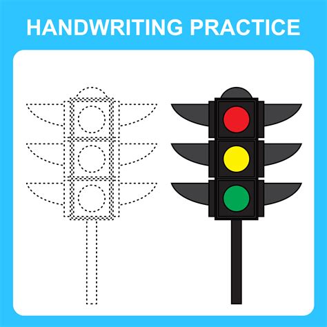 Handwriting Practice Trace The Lines And Color The Traffic Light