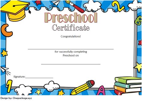 Free Printable Preschool Diploma Certificate (Version 2 Throughout Free ...