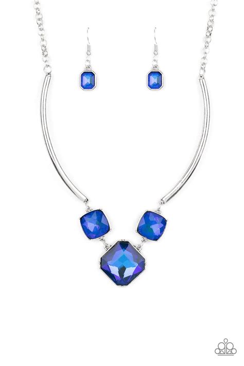 Paparazzi Necklace ~ Divine Iridescence Blue Paparazzi Jewelry Online Store