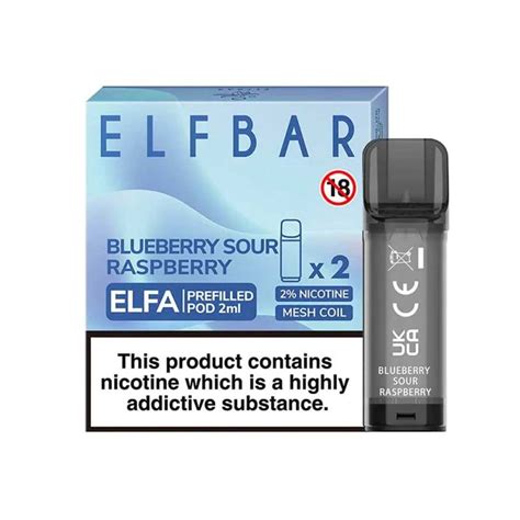 Blueberry Sour Raspberry Elf Bar Elfa Prefilled Pod London Vape Hub