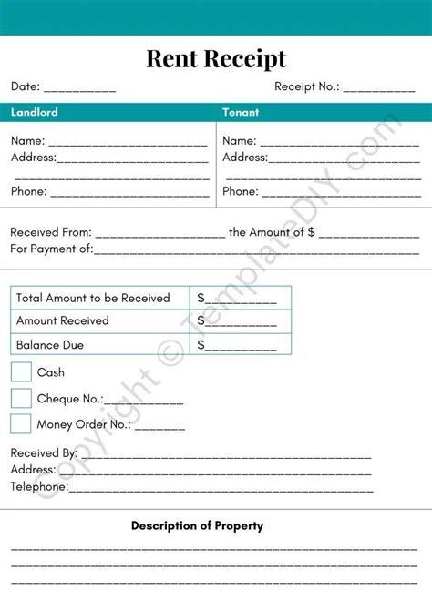 Landlord Rent Receipt Printable Template Pdf Word Being A