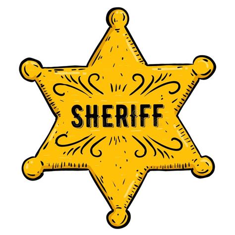 Gold Sheriff Badge On White Stock Illustration Illustration Of