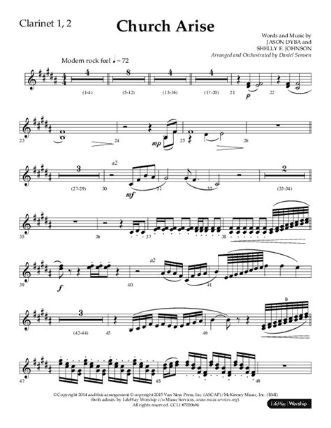 Church Arise Choral Anthem Satb Clarinet Sheet Music Pdf Lifeway Choral Arr Daniel Semsen