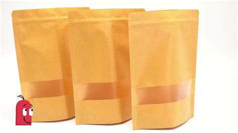 Ziplock Brown White Kraft Craft Paper Standing Up Pouches Food Packaging Zipper Bags Tea Blank