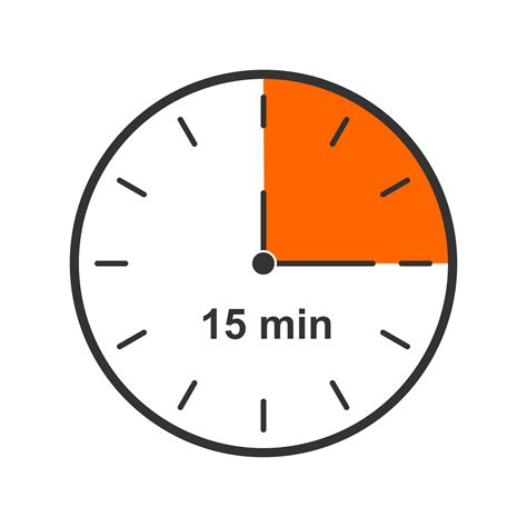 Icono De Reloj Con Intervalo De Tiempo De 15 Minutos Cuarto De Hora