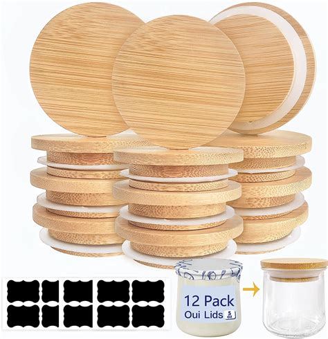 Oui Jar Lids 12pack Oui Yogurt Jar Lids Natural Bamboo Wood