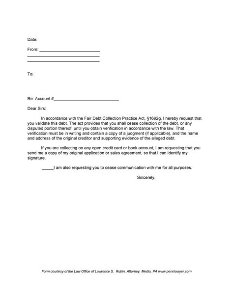 Debt Validation Letter Template Free Debt Validation Lett