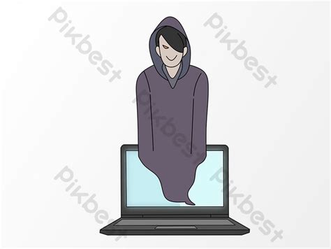 Drawing Cyber Security Hacker Cartoon | PSD PNG Images Free Download ...