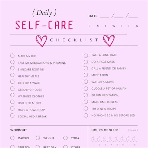 Self Care Printables Etsy