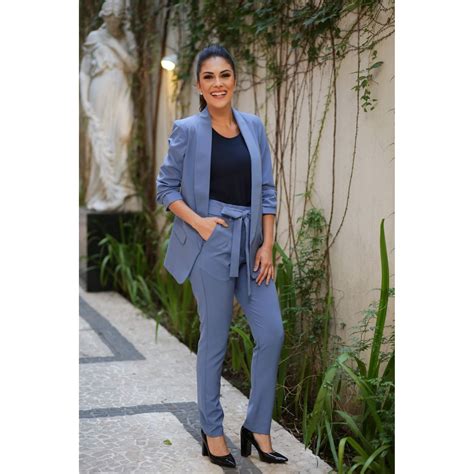 Blazer Jeans Feminino Alfaiataria - Blazer Feminino Alongado Azul Jeans | Unique Alfaiataria