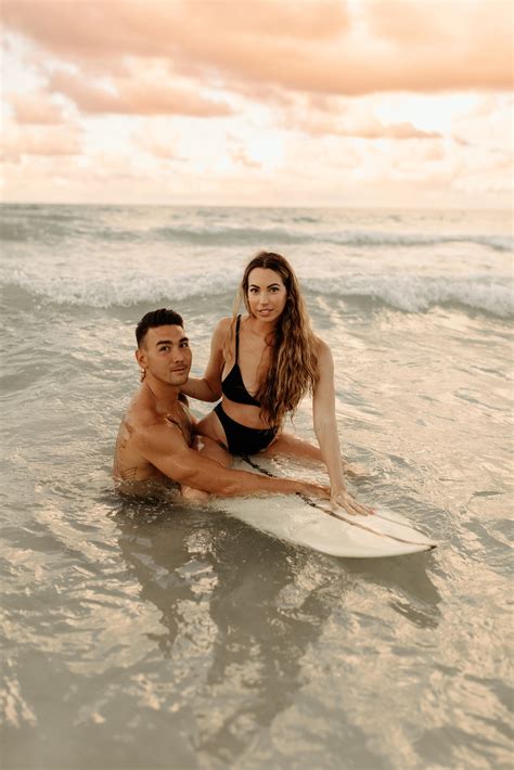 Couples Surf Session On Oahu On The North Shore Of Hawaii