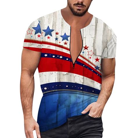 Pmuybhf Male July Th Men Shirts Graphic Vintage Mens Summer